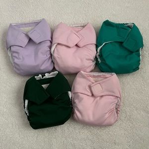 AMP All-in-One Velcro Closure Cloth Diaper Lot of 5 - Newborn Sized